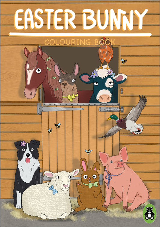 Easter Bunny visits Animal Farm (Children's Colouring Book)